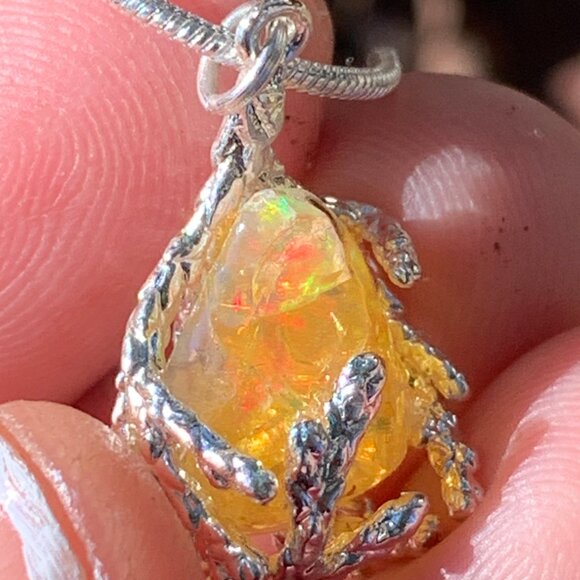 High Grade Fire Opal Necklace - Picture 1 of 16